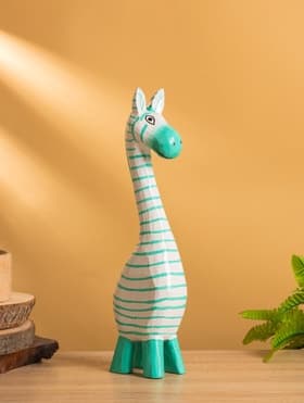 Сувенир «Зебра», 9×6×33 см, дерево, бело-бирюзовый