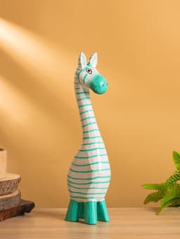 Сувенир «Зебра», 9×6×33 см, дерево, бело-бирюзовый