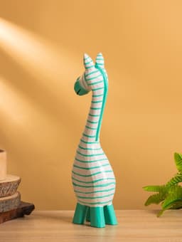 Сувенир «Зебра», 9×6×33 см, дерево, бело-бирюзовый