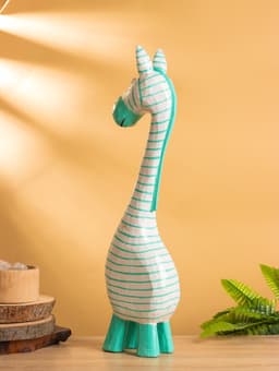 Сувенир «Зебра», 13×7×52 см, дерево, бело-бирюзовый