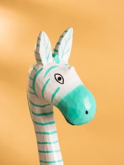 Сувенир «Зебра», 13×7×52 см, дерево, бело-бирюзовый