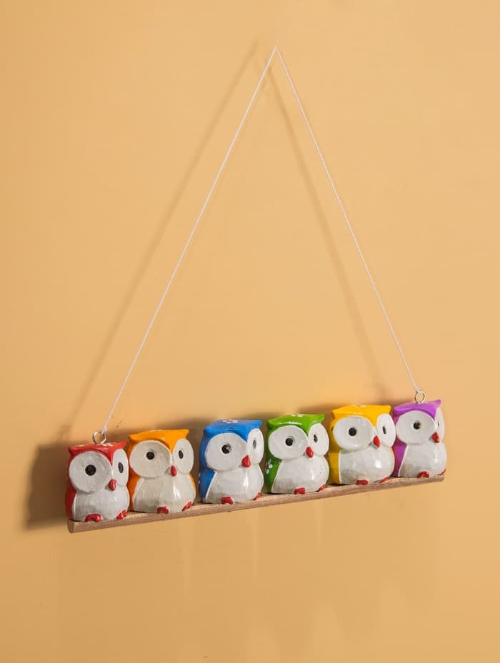 Сувенир подвесной «Совята на ветке», 33×5×6 см, дерево