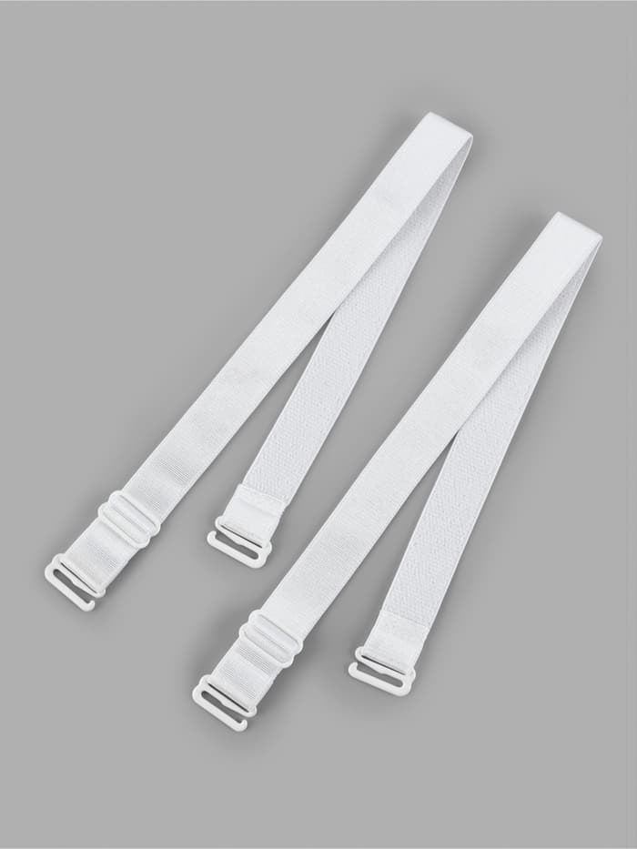 Лямки для бюстгальтера, текстильные, 1.5 см, 37 см, пара, белые