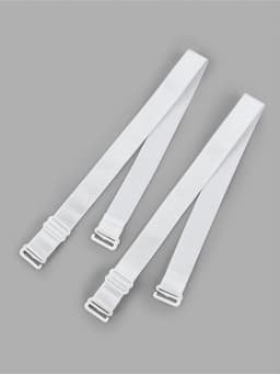 Лямки для бюстгальтера, текстильные, 1.5 см, 37 см, пара, белые