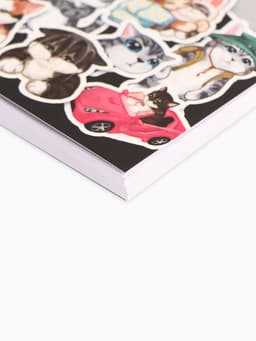 Записная книжка А6, 100 листов, в клетку «Мемные коты»