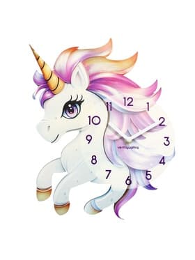 Часы настенные Gelato, единорог, интерьерные, детские, бесшумные, плавный ход, d=33.5 см