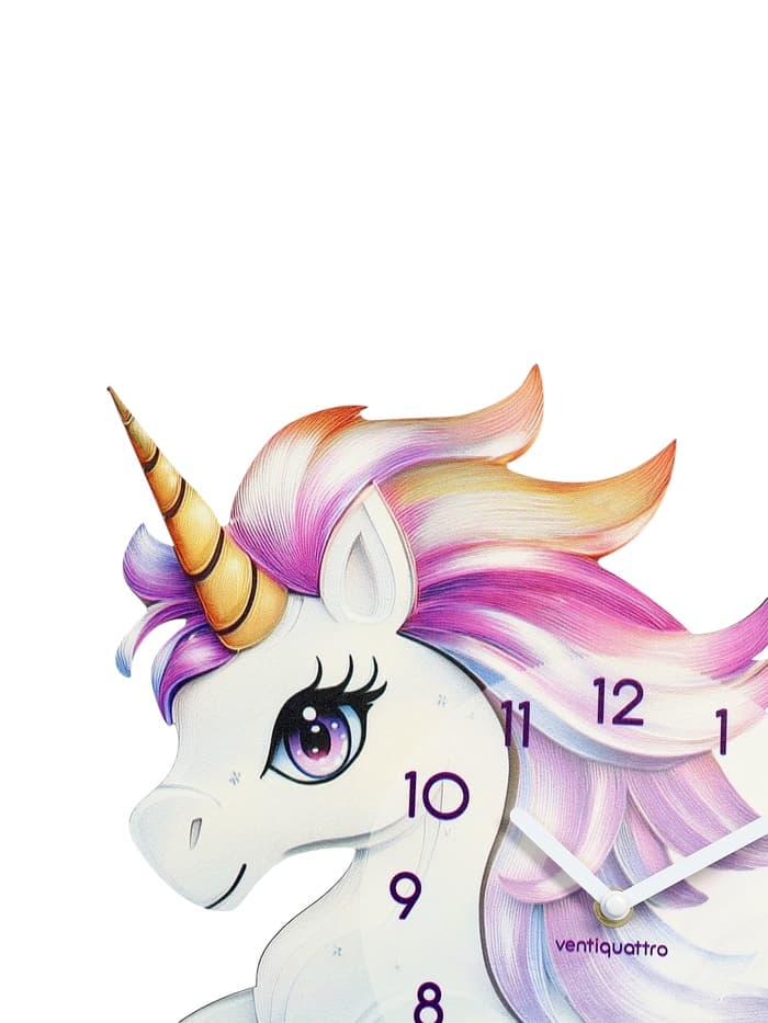 Часы настенные Gelato, единорог, интерьерные, детские, бесшумные, плавный ход, d=33.5 см