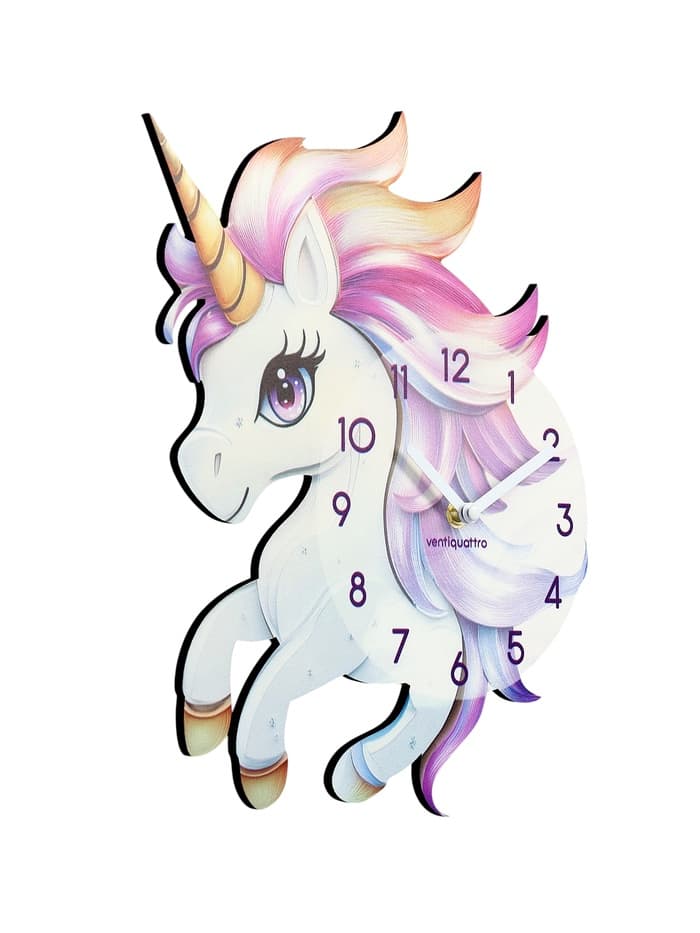 Часы настенные Gelato, единорог, интерьерные, детские, бесшумные, плавный ход, d=33.5 см