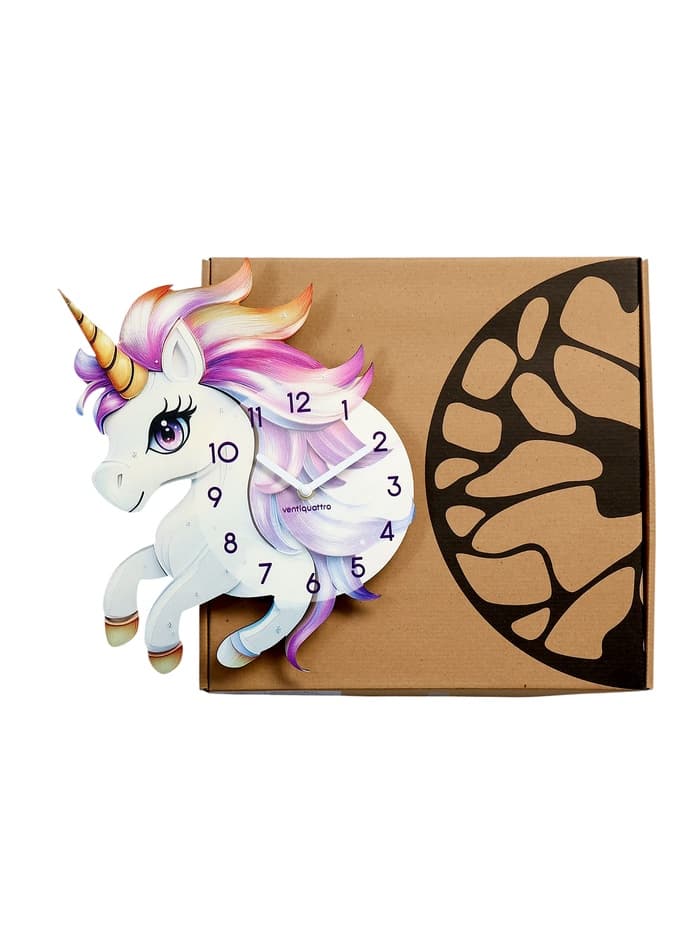 Часы настенные Gelato, единорог, интерьерные, детские, бесшумные, плавный ход, d=33.5 см