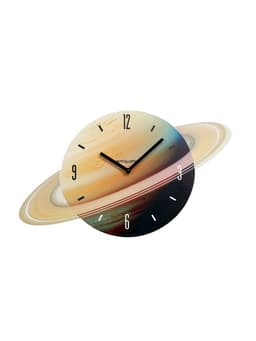 Часы настенные Saturn, планета Сатурн, интерьерные, плавный ход, d=45 см