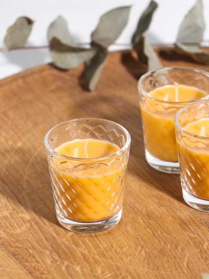 Ароматическая свеча в стакане, набор 3 шт., по 50 мл, 10 ч, 32 г, молоко-мёд