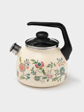 Чайник «Луговые цветы», 3 л, со свистком, индукция, эмалированная сталь, бежевый