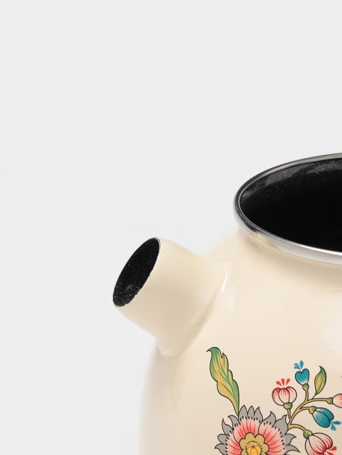 Чайник «Луговые цветы», 3 л, со свистком, индукция, эмалированная сталь, бежевый