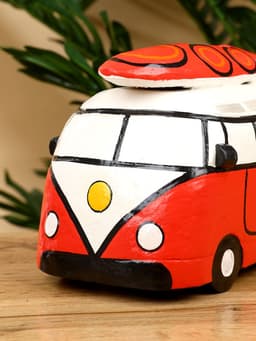 Копилка «Микроавтобус», 24×12×13.5 см, дерево, красный