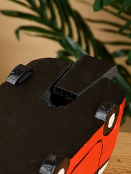 Копилка «Микроавтобус», 24×12×13.5 см, дерево, красный