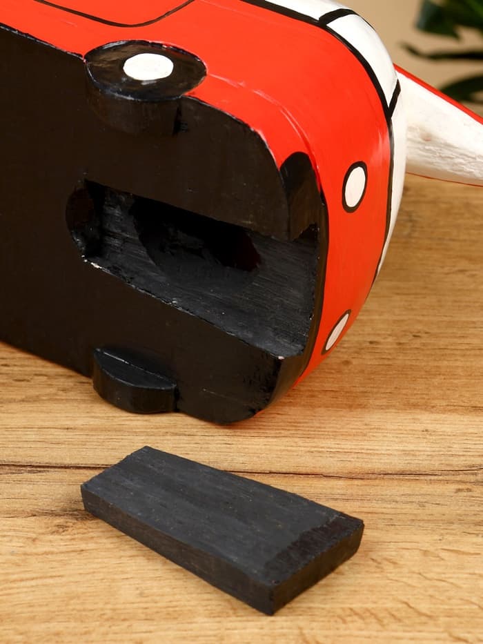 Копилка «Микроавтобус», 24×12×13.5 см, дерево, красный