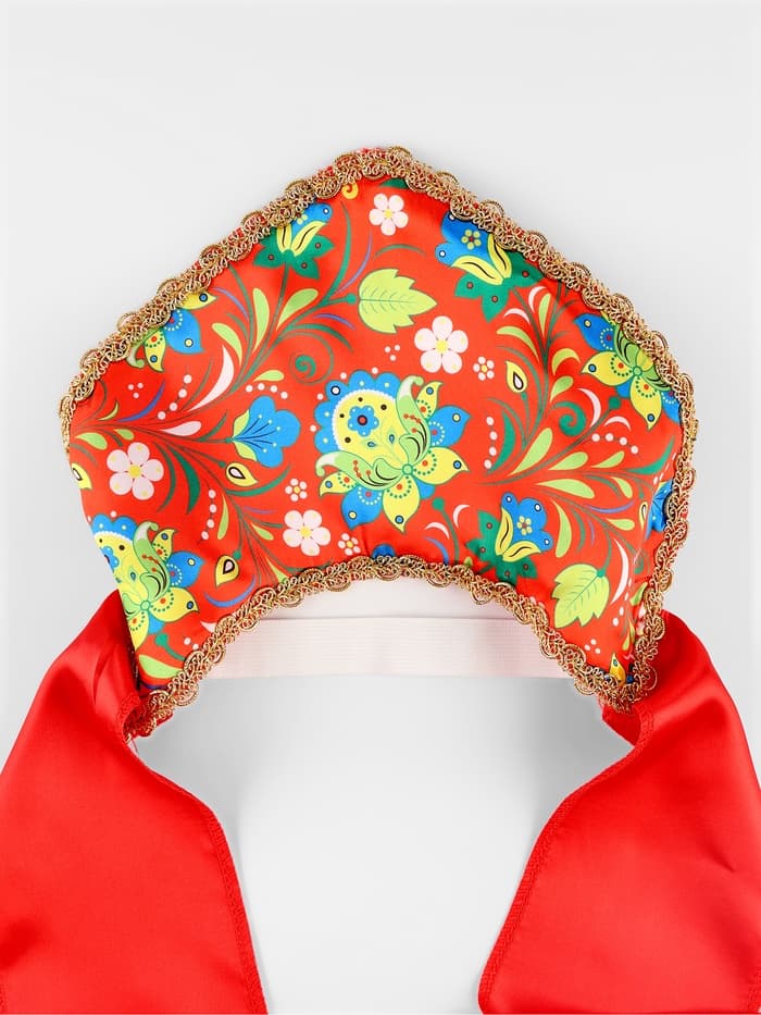 Кокошник карнавальный «Народные узоры», красный