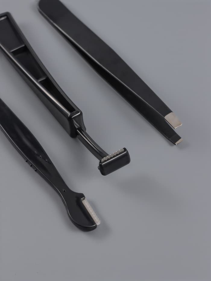 Набор для коррекции бровей, 5 шт.: пинцет, ножницы, 2 бритвы, щётка-расчёска