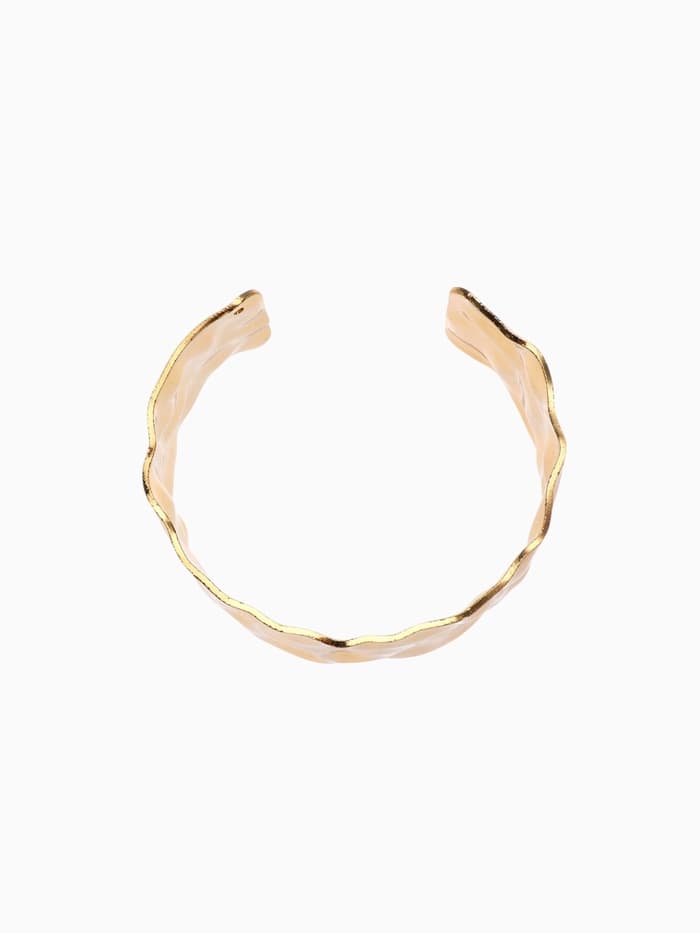 Браслет манжета «Мятый», d=6.5 см, цвет золото