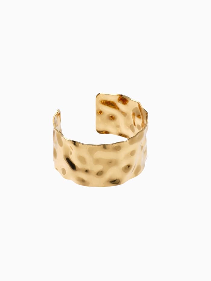 Браслет манжета «Мятый», d=6.5 см, цвет золото