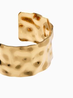 Браслет манжета «Мятый», d=6.5 см, цвет золото