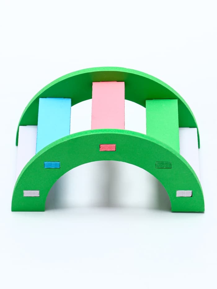 Лесенка для грызунов, с цветными ступеньками, зелёная