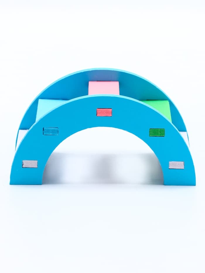 Лесенка для грызунов, с цветными ступеньками, синяя