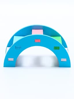 Лесенка для грызунов, с цветными ступеньками, синяя