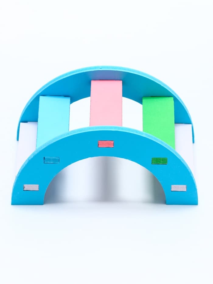 Лесенка для грызунов, с цветными ступеньками, синяя