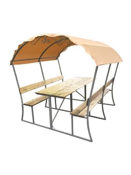 Беседка для дачи «Стандарт», 2×2.2×2 м, металл, с досками и крышей