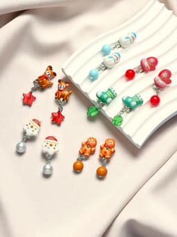 Серьги клипсы детские набор 6 пар «Выбражулька. Новогодний», разноцветные