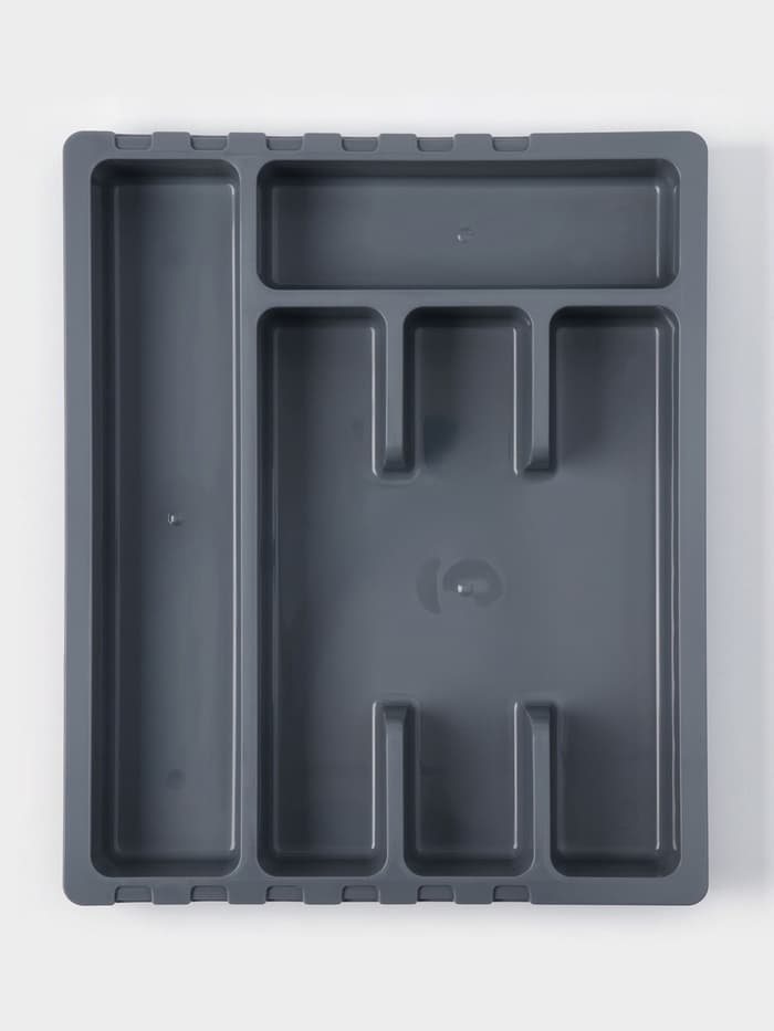 Лоток для столовых приборов раздвижной Martika «Смарт», 5 секций, 36×30×5 см, пластик, тёмно-серый