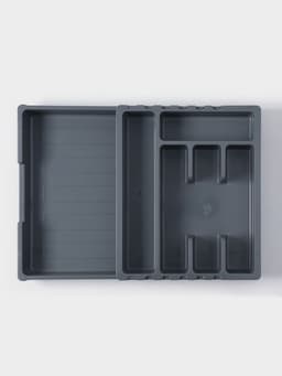 Лоток для столовых приборов раздвижной Martika «Смарт», 5 секций, 36×30×5 см, пластик, тёмно-серый