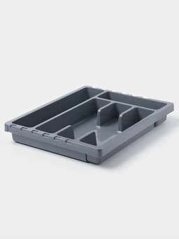 Лоток для столовых приборов раздвижной Martika «Смарт», 5 секций, 36×30×5 см, пластик, тёмно-серый