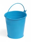 Декоративное ведёрко, металлическое, среднее, высота 8 см, диаметр 8 см, голубое