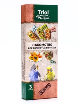 Лакомство Triol для волнистых попугаев, ассорти, 3 шт., 80 г