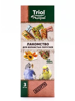 Лакомство Triol для волнистых попугаев, ассорти, 3 шт., 80 г