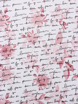 Бумага упаковочная крафт белый «Розы письмо», малиновый/графит, 0.72×10±5% м, 60 г