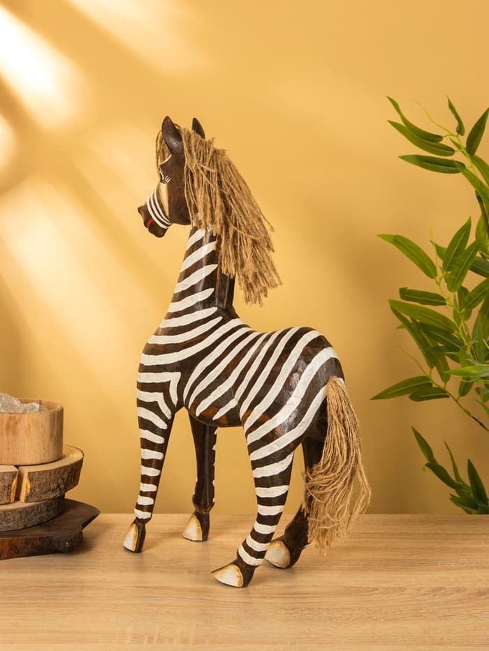Сувенир «Зебра», 30×12×45 см, дерево, бело-коричневый