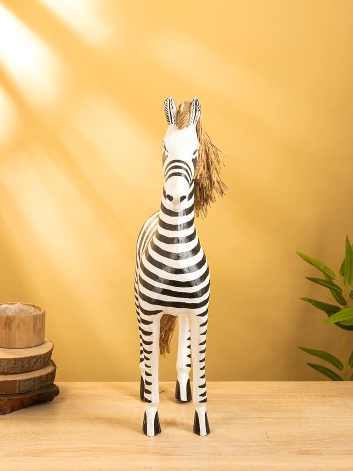 Сувенир «Зебра», 33×11×53 см, дерево, чёрно-белый