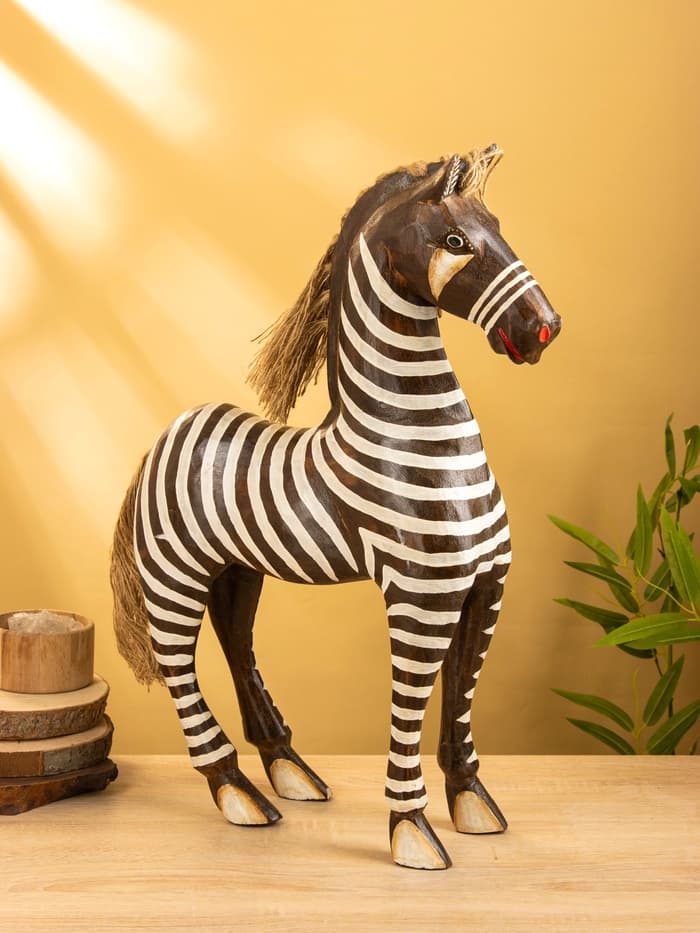 Сувенир «Зебра», 40×14×60 см, дерево, бело-коричневый