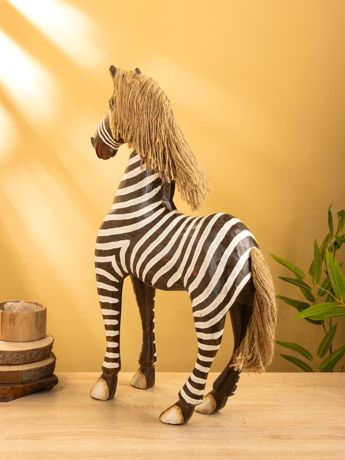 Сувенир «Зебра», 40×14×60 см, дерево, бело-коричневый