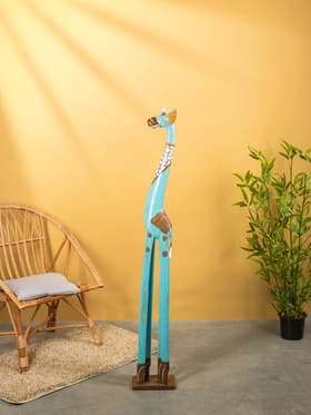 Сувенир «Жираф», 24×15×150 см, дерево, бирюзовый
