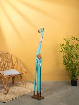 Сувенир «Жираф», 24×15×150 см, дерево, бирюзовый