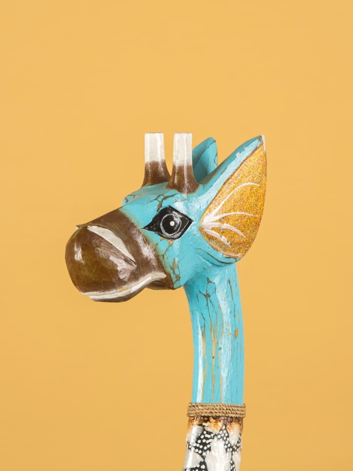 Сувенир «Жираф», 24×15×150 см, дерево, бирюзовый