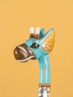 Сувенир «Жираф», 24×15×150 см, дерево, бирюзовый