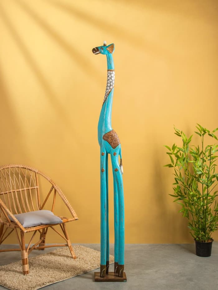 Сувенир «Жираф», 28×17×200 см, дерево, голубой