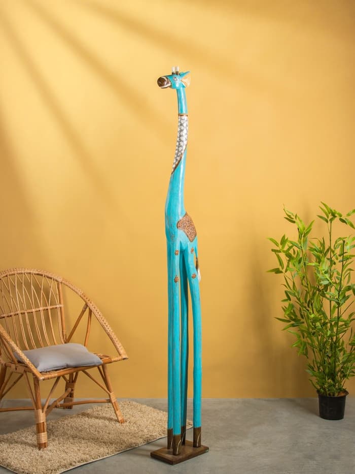 Сувенир «Жираф», 28×17×200 см, дерево, голубой
