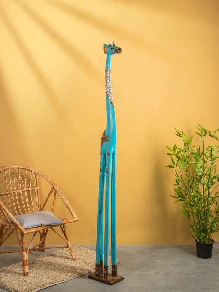 Сувенир «Жираф», 28×17×200 см, дерево, голубой