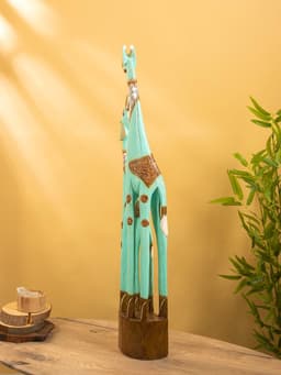 Сувенир «Жирафы», 20×15×100 см, дерево, бирюзовый